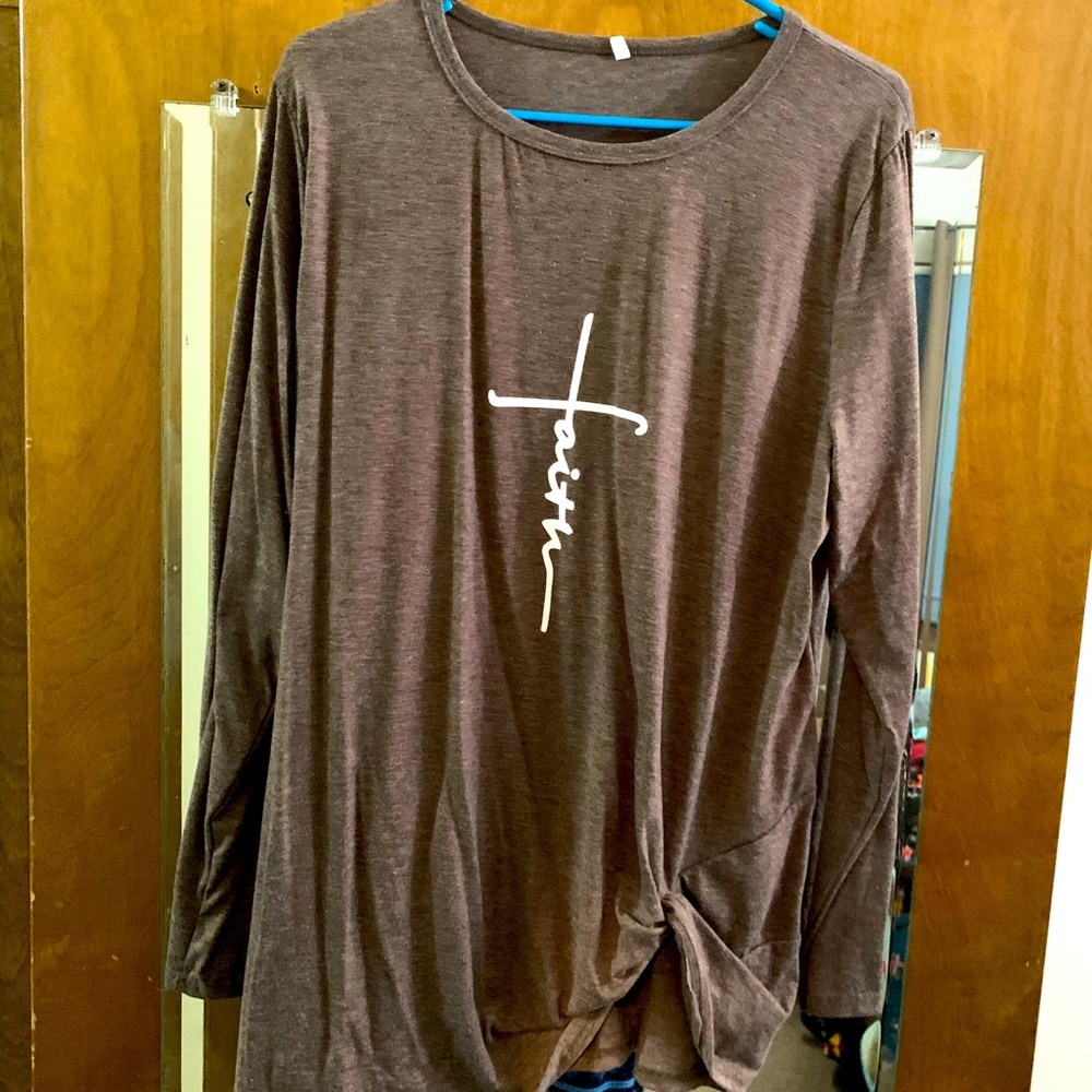 Long sleeve faith woman’s  t shirt size XL